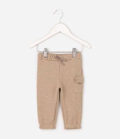 Pantalón Infantil en Algodón con Felpa y Bolsillo Lateral – Talle 0 a 18 Meses