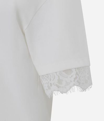 Remera en Algodón con Encaje Aplicada en las Mangas 2