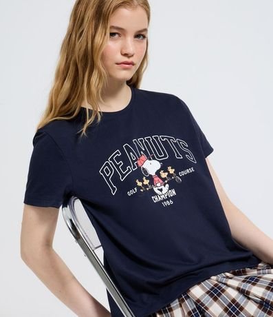 Remera Regular en Algodón con Estampado Peanuts