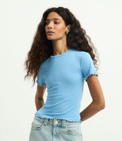 Blusa Manga Corta con Cuello Redondo