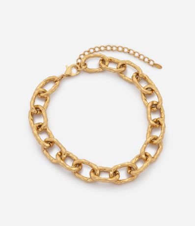 Maxi Collar Corto en Metal con Eslabones Martillados 2