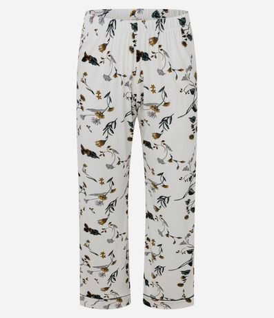 Pijama Largo en Viscolycra con Bies Contrastante y Estampa Floral 6