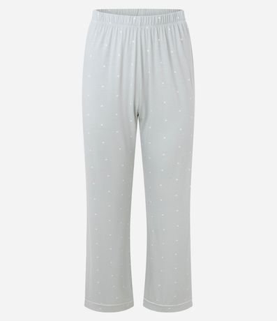 Pijama Larga con Estampa de Lunares y Bies Contrastante 6