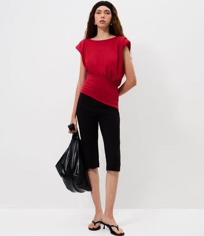 Blusa en Ponto Roma con Hombrera y Canesú 2