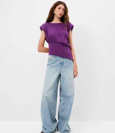 Blusa en Ponto Roma con Hombrera y Canesú 2