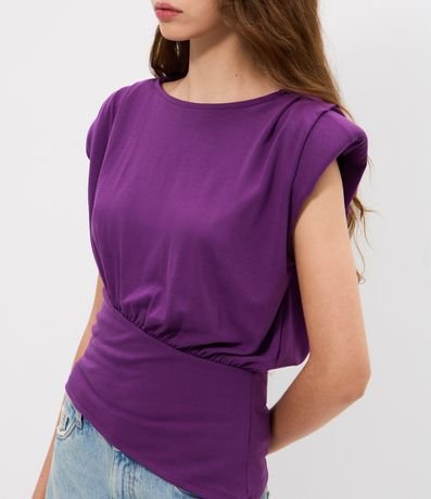 Blusa en Ponto Roma con Hombrera y Canesú 3