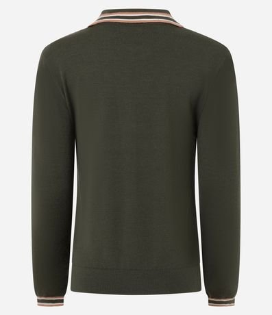 Blusa en Punto con Cuello Polo y Biés Contrastantes 9