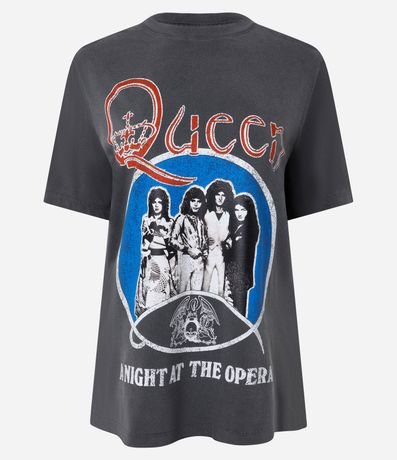 Remera Desteñida con Estampa de Queen 5