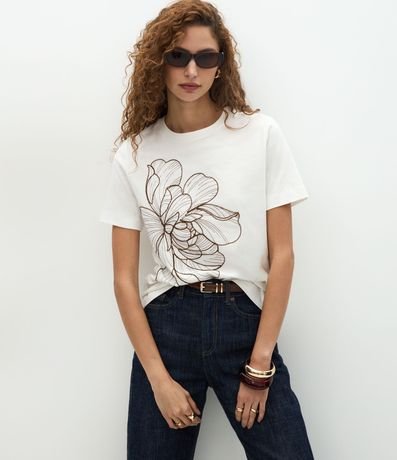 Blusa en Algodón con Bordado de Flor 4