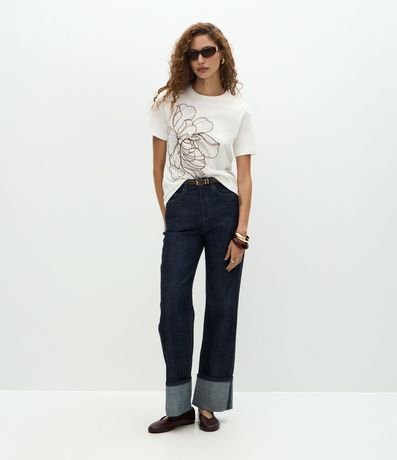 Blusa en Algodón con Bordado de Flor 5