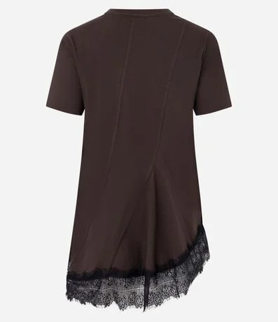 Remera en Algodón con Ruedo Asimétrico y Encaje 2