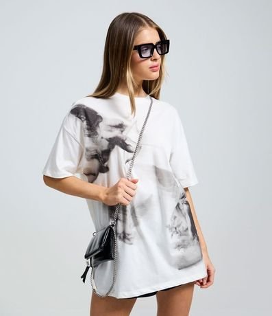 Remera Boxy en Algodón con Estampa de Angeles