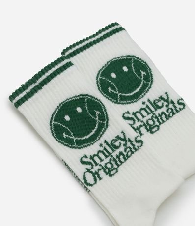 Media Caña Larga en Algodón con Estampa de Smiley 4