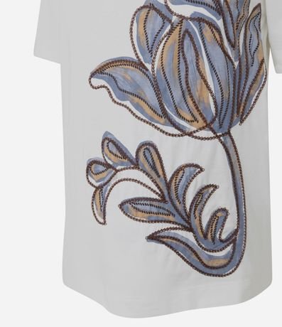 Blusa en Algodón con Estampado de Flor Bordada 3