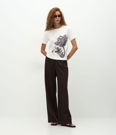 Blusa en Algodón con Estampado de Flor Bordada 5