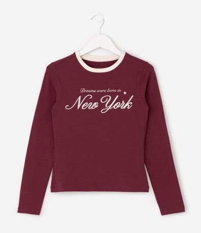 Remera Infantil Manga Larga New York - Talle 5 a 16 años