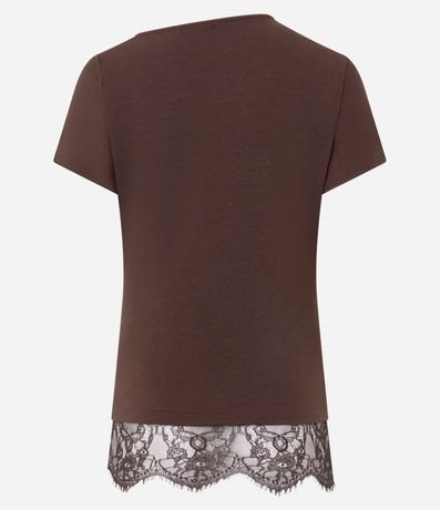 Blusa en Crepé con Aplicación de Encaje en el Bajo 6