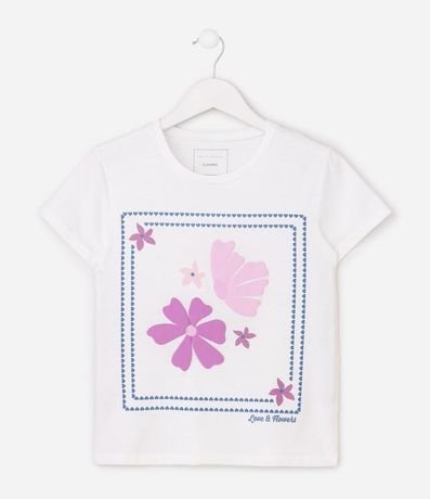 Remera Manga Corta Floral Aquarelada - Talle 5 a 16 años 2