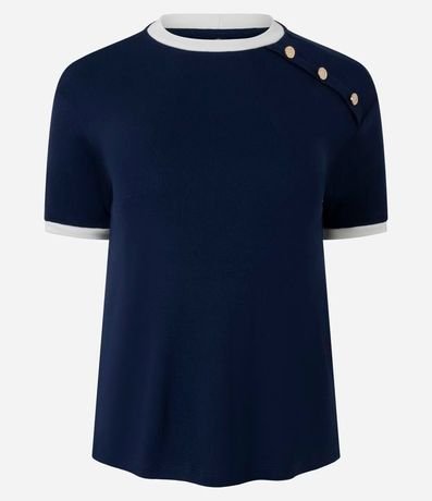 Blusa Manga Corta en Rib con Botones en el Hombro 5