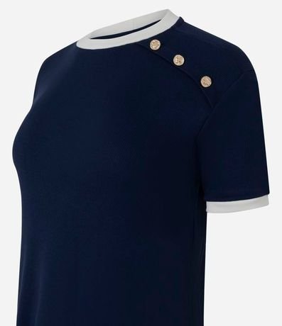 Blusa Manga Corta en Rib con Botones en el Hombro 6
