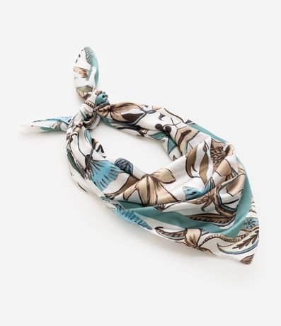 Pañuelo en Satén con Estampado Floral 4