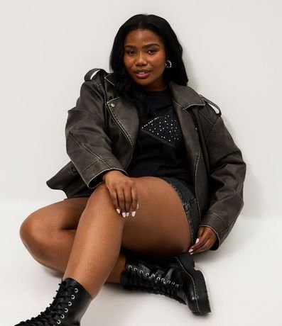 Campera PU Biker Oversized Curve & Plus Size 2