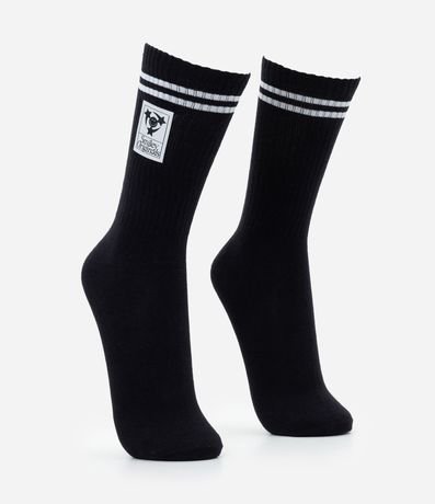 Media Caña Larga en Algodón con Estampa de Smiley 2