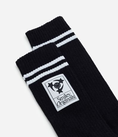 Media Caña Larga en Algodón con Estampa de Smiley 4