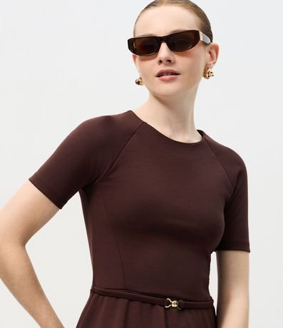 Blusa Femenina en Punto Roma con Peplum y Cinturón 3