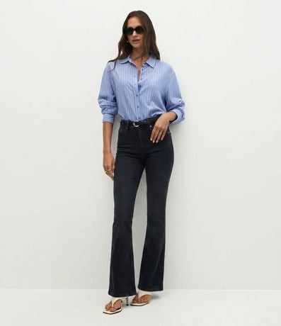 Pantalón Bootcut Jeans con Elastano y Bolsillo Reloj