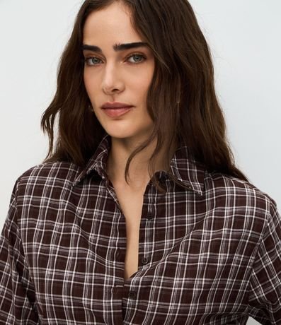 Camisa de Cuadros en Tricolina con Manga Larga 3
