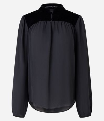 Blusa con Recorte Superior en Terciopelo 5