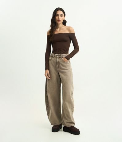 Blusa Básica Off Shoulder en Microfibra 2