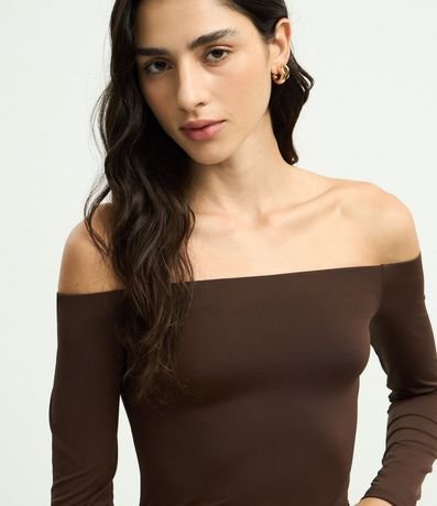 Blusa Básica Off Shoulder en Microfibra 4