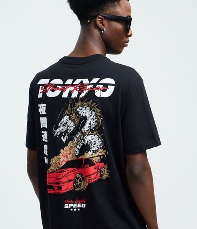 Remera Comfort Manga Corta en Algodón con Estampado Drift Tokyo