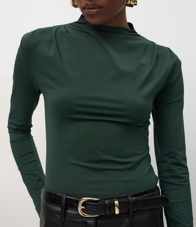 Blusa en Poliamida con Pliegues en los Hombros 4