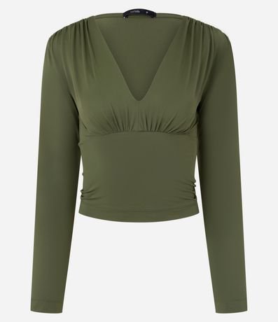 Blusa en Poliamida con Escote en V y Mangas Largas 5