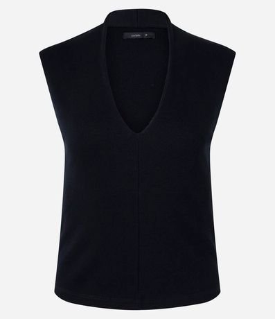 Blusa Musculosa en Rib con Bretel Ancho y Escote V 5