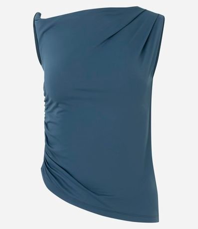 Blusa en Microfibra con Escote Hombro Único y Fruncidos 5