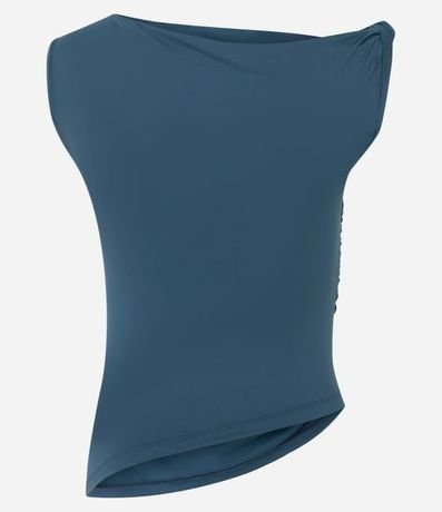 Blusa en Microfibra con Escote Hombro Único y Fruncidos 6