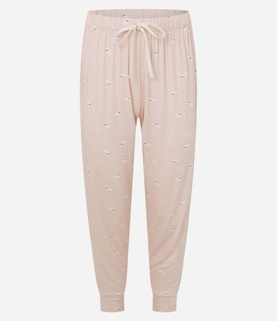 Pantalón de Pijama Jogger en Viscolycra con Estampado de Perritos 5
