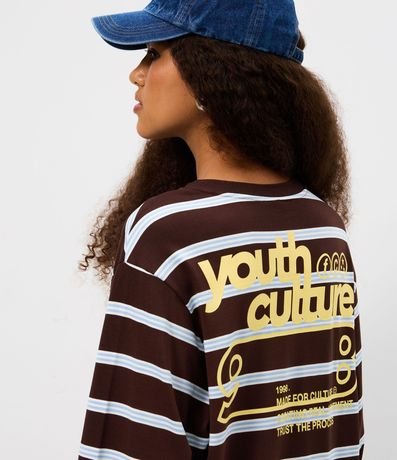 Blusa Rayada en Algodón con Lettering y Manga Larga 4