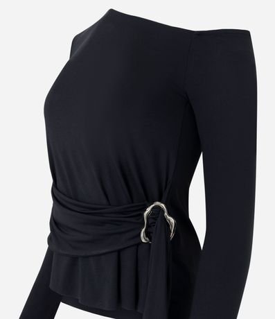 Blusa Manga Larga con Lazo y Adornos 6