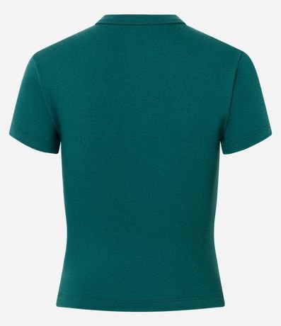 Blusa Ajustada en Algodón con Mangas Cortas 6