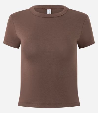 Blusa Ajustada en Algodón con Mangas Cortas