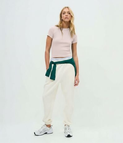 Blusa Ajustada en Algodón con Mangas Cortas