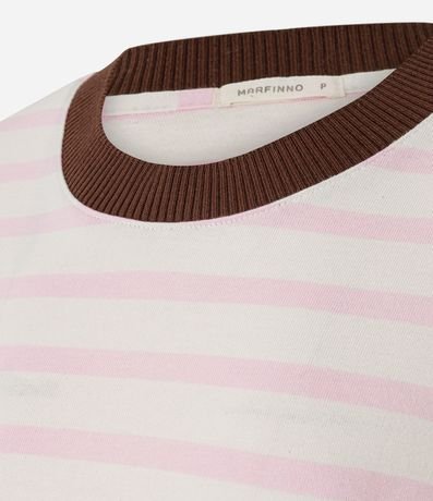 Blusa Rayada en Algodón con Cuello Contrastante 6