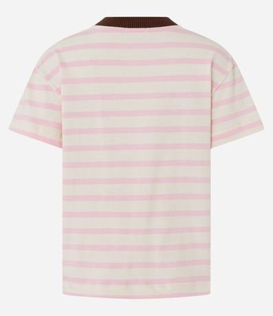Blusa Rayada en Algodón con Cuello Contrastante 7