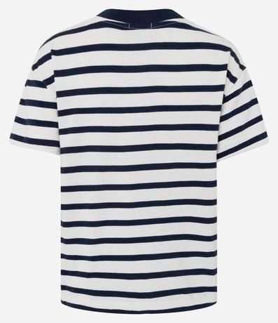 Blusa Rayada en Algodón con Cuello Contrastante 2