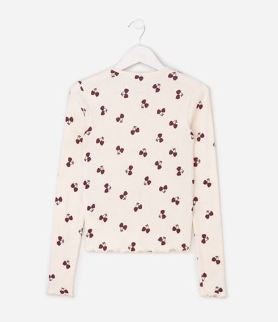Blusa Manga Larga en Rib con Estampa de Cerezas - Talle 5 a 14 años 2